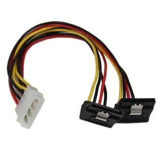 Cable 30cm Adaptador Corriente Divisor Molex A 2x Sata Acodado .